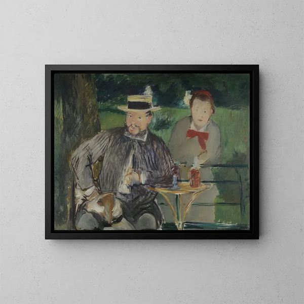 Portret Dernest Hosched i jego córki Marthe - Édouard Manet — oprawiony obraz na ścianie