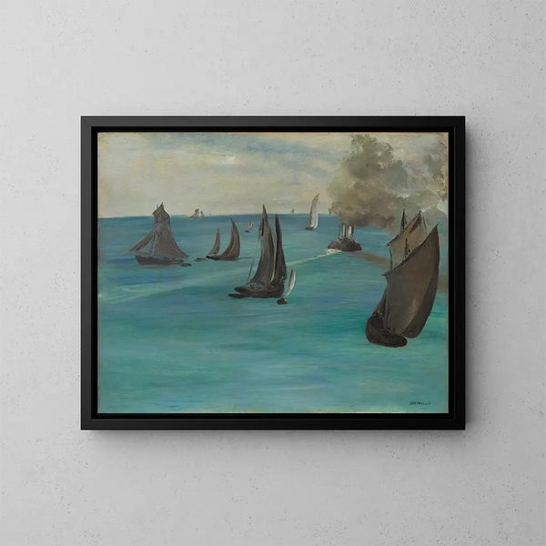 Widok na morze w spokojny dzień - Édouard Manet — oprawiony obraz na ścianie