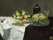 Martwa natura z melonem i brzoskwiniami - Édouard Manet — widok dzieła