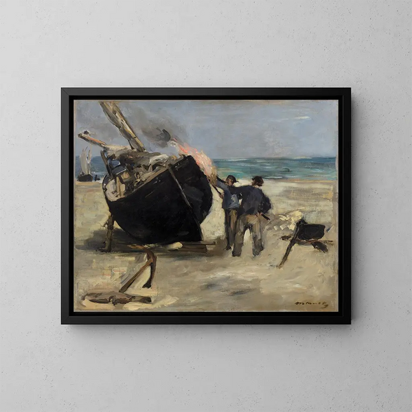 Le bateau goudronné - Édouard Manet — oprawiony obraz na ścianie