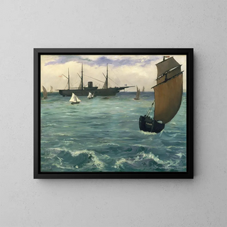 Le Kearsarge à Boulogne - Édouard Manet — oprawiony obraz na ścianie