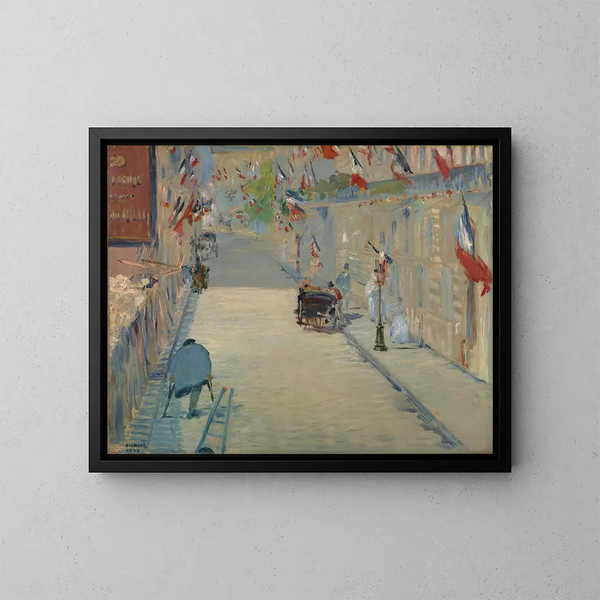 La rue Mosnier avec des drapeaux - Édouard Manet — oprawiony obraz na ścianie