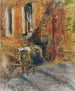 dwóch postaci siedzących na schodach domu - Édouard Vuillard — widok dzieła