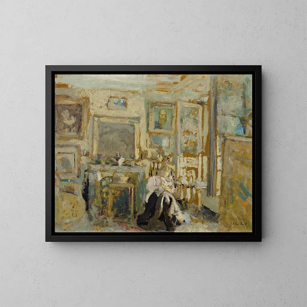 Kobieta siedząca w jasnym wnętrzu - Édouard Vuillard — oprawiony obraz na ścianie