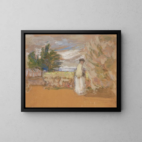 Kobieta w ogrodzie - Édouard Vuillard — oprawiony obraz na ścianie
