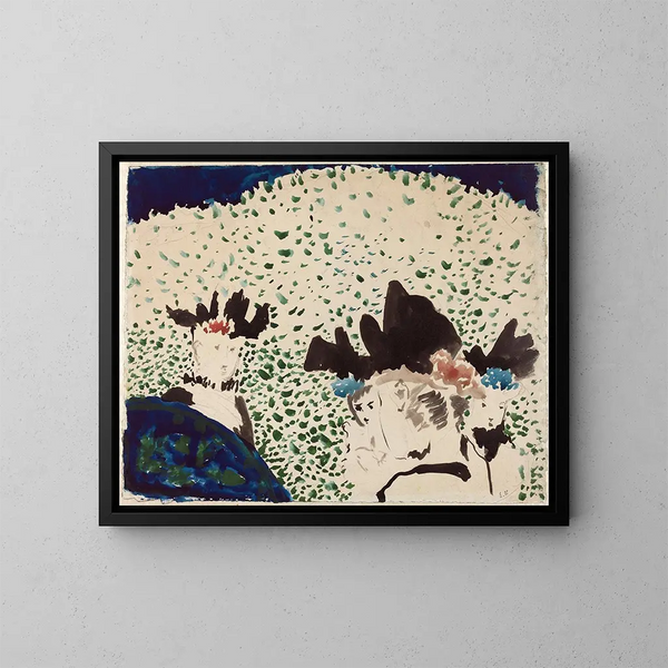 Cztery kobiety z eleganckimi kapeluszami - Édouard Vuillard — oprawiony obraz na ścianie
