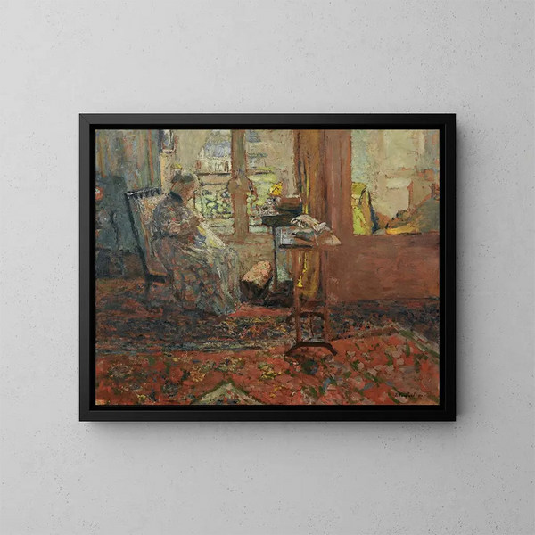 La Couseuse devant la fenêtre - Édouard Vuillard — oprawiony obraz na ścianie