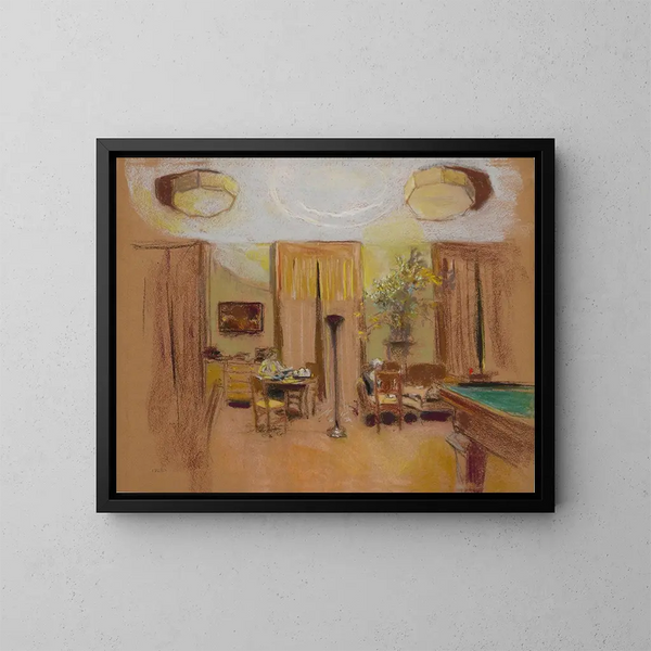Lucy Hessel i Lulu w dużym salonie w Clayes - Édouard Vuillard — oprawiony obraz na ścianie