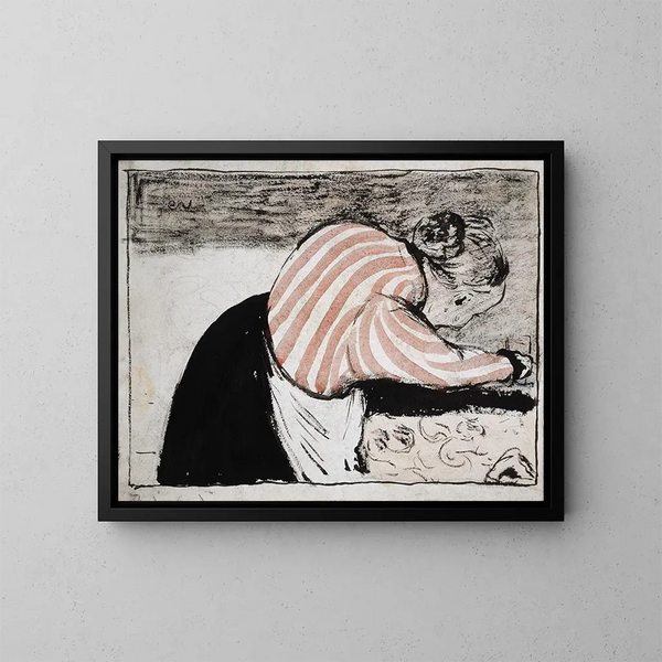 Starsza kobieta nakrywająca do stołu - Édouard Vuillard — oprawiony obraz na ścianie