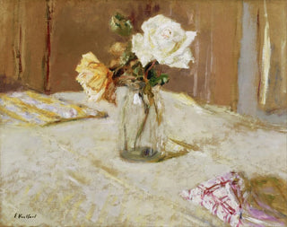 Róże w szklanym wazonie - Édouard Vuillard — widok dzieła