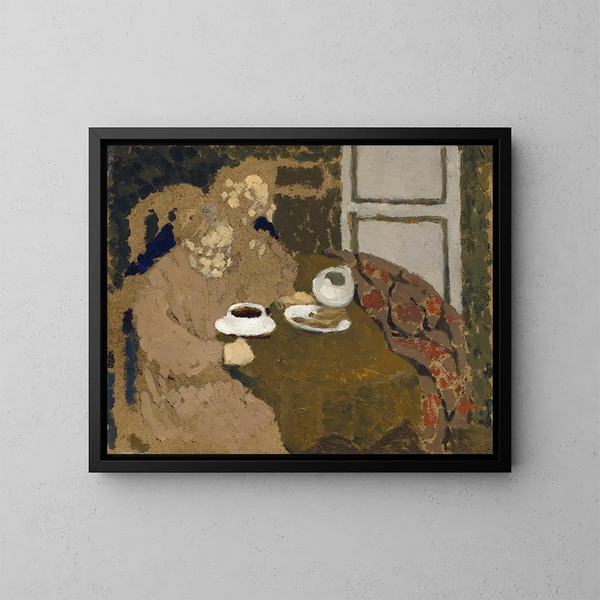 Dwie kobiety pijące kawę - Édouard Vuillard — oprawiony obraz na ścianie