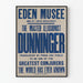 Plakat z vintage'owym iluzjonistą Dunningerem w Eden Musée