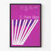 Plakat E. Power Biggs - Vintage'owy fioletowy design fortepianu