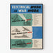 Plakat vintage „Prace przy elektryczności to praca wojenne” dekoracja ścienna przemysł elektryczny