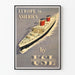 Plakat Vintage Europa do Ameryki od United States Lines