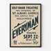 Plakat vintage teatru na świeżym powietrzu Everyman w Hollywood