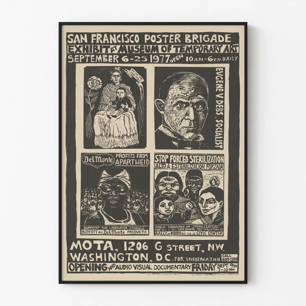 Plakat Vintage San Francisco Plakat Brygada - Wystawa 1977 Muzeum Sztuki Tymczasowej