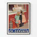 Plakat promocyjny vintage serów podwójnych z kremem Charles Gervais