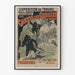 Plakat wystawy vintage o pracy - polowanie na goryle w Gabonie
