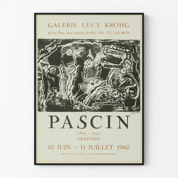 Plakat wystawy Pascin Rysunki w Galerii Lucy Krohg 1960