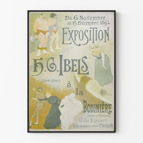 Stary plakat wystawy H.G. Ibels 1894 dekoracja ścienna vintage