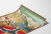 Plakat vintage norweskiego filmu Fante-Anne z pejzażem i flagą