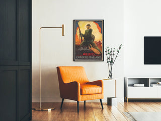 Plakat Propagandy Wojskowej Włoskiej - Vintage Poster Dekoracja Ścienna
