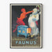 Plakat vintage z kominkiem na drewno Faunus do dekoracji ściennej