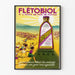 Plakat vintage Flétobiol Witamin A B C D olej z wątroby dorsza