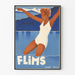 Vintage plakat Flims Suisse do dekoracji ściennej