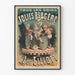Plakat vintage Folies-Bergère Les Elliott na starym rowerze