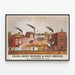 Plakat vintage Browar Frank Jones & Domy słodowe w Portsmouth — oprawiony obraz na ścianie