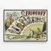 Plakat vintage Friscoff do dekoracji ściennej muzycznej — oprawiony obraz na ścianie