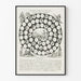 Plakat z holenderską grą w kury vintage z ok. 1815–1850 do dekoracji ściennej