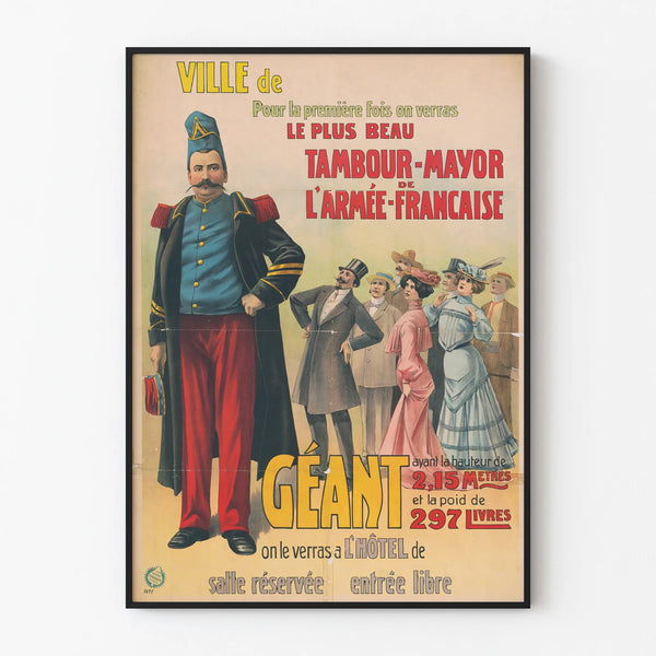 Plakat vintage Tambour-Major Gigant Armii Francuskiej