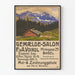 Plakat vintage dekoracja ścienna Chata alpejska i lasy w Bazylei