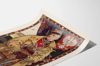 Plakat portretowy generała Władysława Sikorskiego dekoracyjny