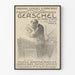 Vintage plakat reklamowy Gerschel do farb drukarskich litograficznych