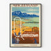 Plakat vintage z Nowej Zelandii Queenstown dekoracyjny