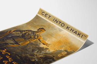 Plakat vintage wojskowy Get Into Khaki