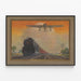 Plakat vintage pociąg i samolot Pennsylvania Railroad — oprawiony obraz na ścianie