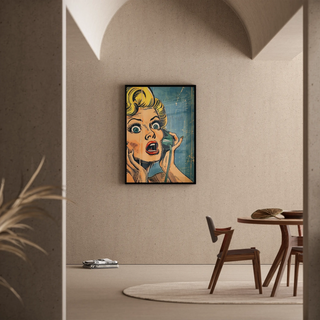 Plakat Pop Art - Niespodzianka przy telefonie