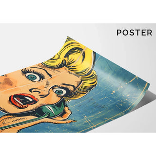 Plakat Pop Art - Niespodzianka przy telefonie