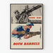 Plakat vintage militarystyczny „Give 'Em Both Barrels” – dekoracja ścienna retro