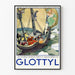 Dekoracyjny plakat vintage Glottyl nad brzegiem morza