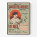 Stary plakat Wielki koncert paryski pani Demay 37 Faubourg Saint-Denis