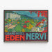 Plakat vintage Grand Hotel Eden Nervi - Elegancka dekoracja ścienna — oprawiony obraz na ścianie