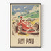 Plakat retro Wielka Nagroda Pau - Poster wyścigu samochodowego vintage