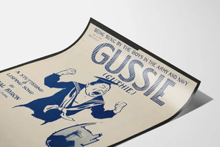Plakat vintage piosenki wojskowej Gussie Guthie 1918