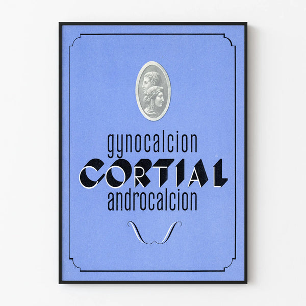 Plakat vintage Cortial Gynocalcion Androcalcion Bleu